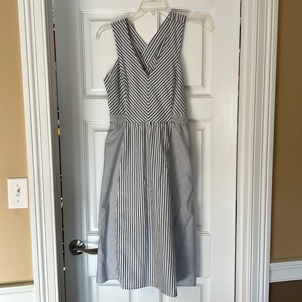 Striped blue and white dress